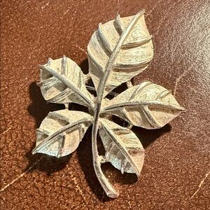 Coro vintage Silver Leaf Brooch